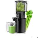 Cold Press Juicer, 5.4" Wide Feed Chute Juice Extractor Machine with 400W, High Juice Yield, Slow Masticating Juicer for Whole Vegetables & Fruits, Black