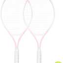 Children's Tennis Racket for 2 Players, Suitable for Beginners, pre Worn 27 inch Lightweight Children's Racket, Suitable for Boys and Girls, Equipped with Tennis, Mid-size