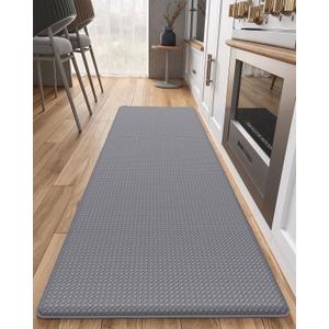 Color&Geometry Anti Fatigue Cushion Kitchen Mat for Floor -17"x94",Long,Easy Clean, Water & Oil Proof, Anti Slip, Foam Rubber Runner Rug for Front Sink Comfort Standing,Grey