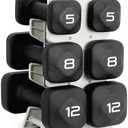 Tone Fitness Neoprene Dumbbell Set with Storage Rack – Non-Slip, Anti-Roll Hand Weights for Home Gym Workouts | 32 lb