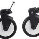 Baby Strollers Wheels, Rubber Strollers Front and Rear Wheels Accessories for Yoya/Vovo Wheel Kids Carriage with Tools(A pair of front wheels)