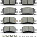 8pcs Ceramic Front Rear Brake Pads With Clips Fit For 2017-2019 For Buick LaCrosse,2018-2019 For Chevrolet Equinox,2016-2019 For Chevrolet Malibu,2018-2019 For GMC Terrain