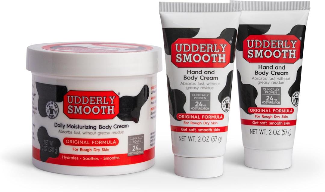 UDDERLY SMOOTH NonGreasy Hand and Body Moisturizer Cream Bundle 1 Kit, 3 Count