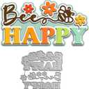 LZBRDY Bee Happy Flower Wishes Words Embossing Metal Cutting Dies for Card Making and Scrapbooking, Arts Crafts Birthday Thanksgiving Christmas Die Cuts Stencil (LZT80321)