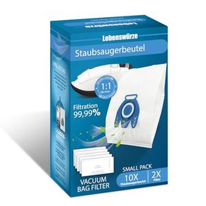 10 Pack 3D Airclean GN Vacuum Bags Compatible with Miele Classic C1, Complete C1, Complete C2, Complete C3, S2, S5, S8 Series Canister Vacuum Cleaner