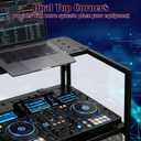 Portable DJ Facade Booth, Foldable DJ Table Stand, 40x20x45 " Tabletop, DJ Facade Station for DJ Controller, Mixer & LaptopEvents&Parties Includes Carry Bag & Black and White Lighting Scrims