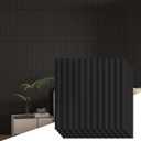 24 pcs 19.7" x 19.7" Slat Wall Panel, 3D Fluted Textured Panel. - Black (64 sq. ft./Box)