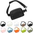 Pack of 2, Frenou Waist Belt Bag Fashion Fanny Women and Men Gift Waist Pack With Adjustable Strap For Travel Running Hiking Walking Camo Black