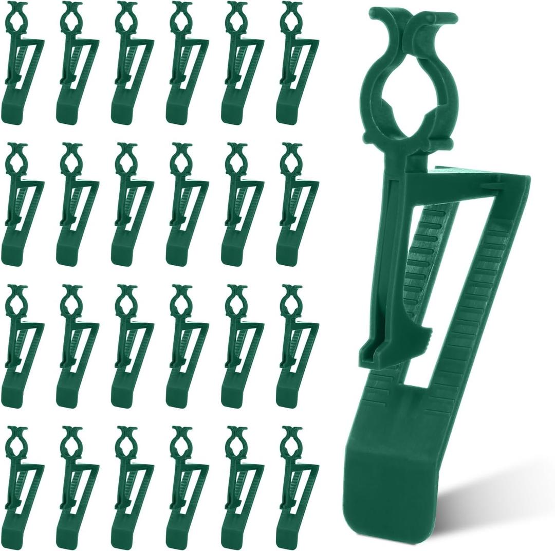 Brightown 400 Pack All in One Christmas Light Clip, Universal Gutter and Shingle, Holiday Light Clip for C7/E12, C9/E17, Rope, Icicle, Mini, Outdoor String Lights, Christmas Decor - No Tools Required (Green)