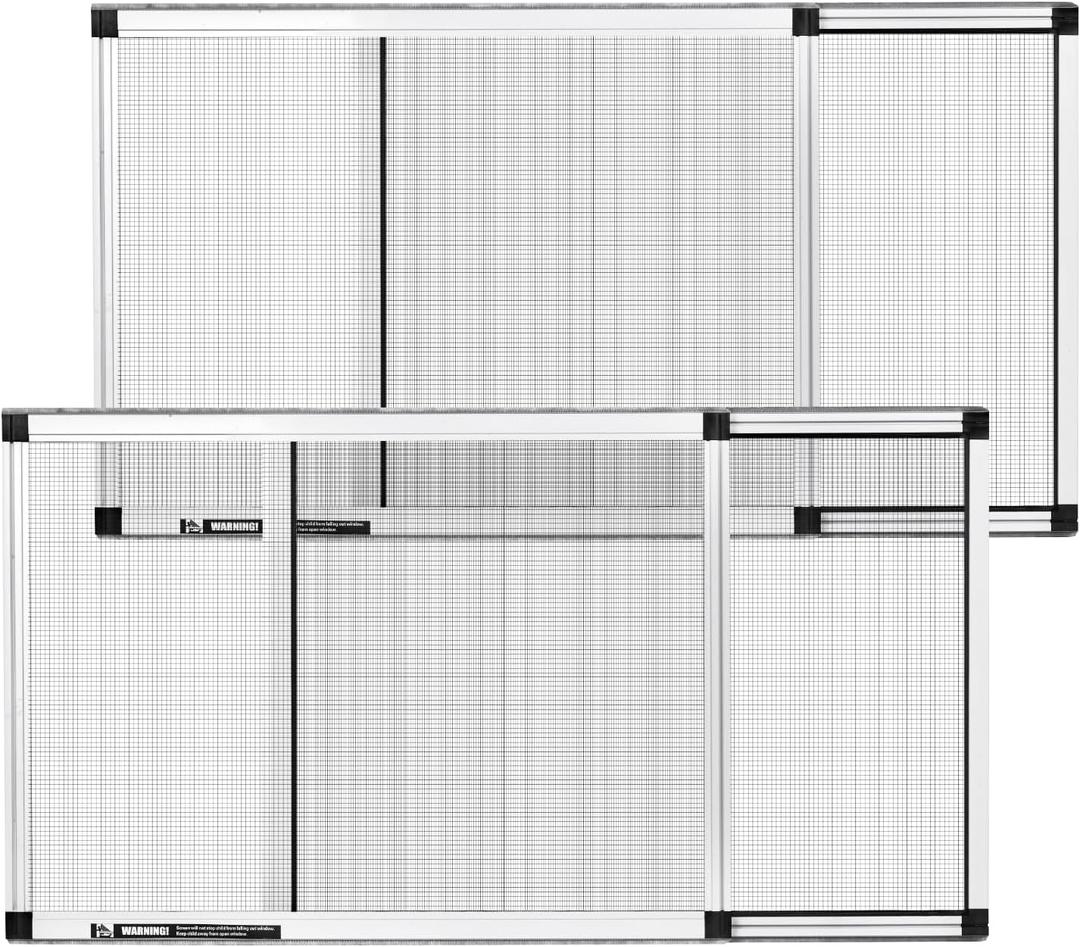 VEVOR Adjustable Window Screen, 15" H x 21" - 40" W, 2 Packs Expandable Windows Screens with Aluminum Frame and Durable Mesh, Horizontal or Convert to Vertical Adjustable Installation, for Home House