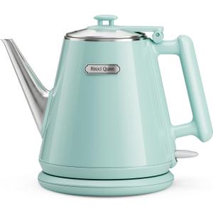 Hazel Quinn Electric Kettle - 1L/34oz Small Tea Kettle, 800W Fast Boil, All 304 Stainless Steel Interior, Double Wall for Cool Touch and Thermal, Auto Shut-Off, BPA-Free, Cordless - Mint Green