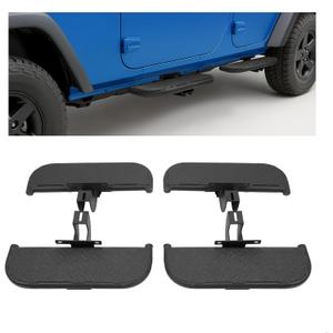 Side Steps Compatible with 2018-2025 Jeep Wrangler JL Unlimited 4-Door, High-Strength Running Boards, Steel Step Bars, Powder-Coated 4-Piece Set