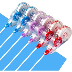 39.37 ft Correction Tape, 6PCS, Fast, Clean, Noiseless and Easy-to-Use Correction Tape Bulk Office School Supplies, Blue, Red, Purple