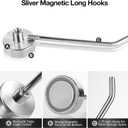Magnetic Hooks, 15 lb+ Heavy Duty Magnets Hook, 3 Inch Long Magnetic Cruise Hook for Hanging, Large Metal Magnetic Hooks for Cabins,Grill,Fridge,Refrigerator,Whiteboard,Kitchen,Coat,Wall,Door