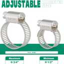 40PCS Hose Clamps Stainless Steel Adjustable 1/2" 3/4"(13-19mm) Worm Gear Hose Clamp, Heavy Duty Metal Small Hose Clamps for Automotive, Pipe, Radiator Plumbing, Fuel Line