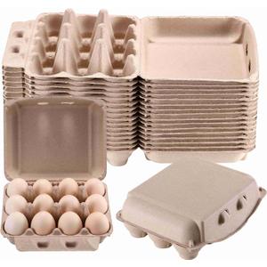 30 Pack Reusable Cardboard Egg Cartons - 3x4 Style, 12 Count, Dozen Chicken Egg Crates