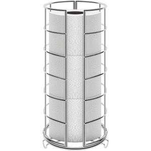 NearMoon Toilet Paper Organizer Stand, Free Standing 3 Rolls Tissue Storage, Metal Bathroom Accessory, Rustproof Toilet Roll Holder for Kitchen Countertop Inside Cabinet Shelf(Metal Base, Chrome)