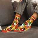 Book, Fishing, Hiking, Gamer, Camping, Pickle, Music, Foods, Ballerina, Bigfoot - Hobbies Socks for Women Men (Pizza)