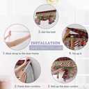 BEMIGO Christmas French Door Curtains for Windows, Tree Santa Claus Decorations Front Door Window Curtains for Glass, Red Brown Privacy Tie Up Blinds Thermal Insulated Shades 26 x 70 inch