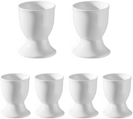 SumitlEyao 18pcs Ceramic Egg Cups, Porcelain Egg Stand Holders, for Party Table Decoration Home Breakfast Cooking, Microwave Oven Safe, White