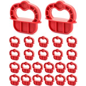 QWORK Deck Board Jig, 24 Pcs 1/4" Gap Deck Board Spacer Rings for Pressure Treated, Composite, PVC, Plank