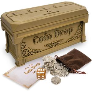 Penny Game with 30 Metal Coins,1 Dice,Coin Drop Game,A Fun Classic Board Game.