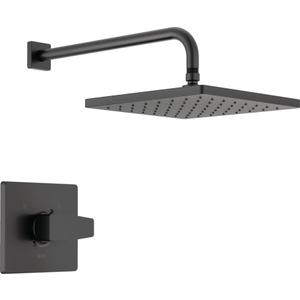 Delta Faucet Modern Raincan Square Single-Function Shower Valve Trim Kit Black, Shower Faucet Set, Rainfall Shower Head Black, Delta Shower Trim Kit, Matte Black T14268-BL-PP (Valve Not Included)