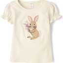 Gymboree Girls' and Toddler Puff Sleeve Embroidered T-Shirt, 4T