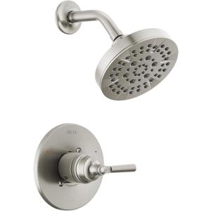 Delta Saylor 14 Series 5-Setting Shower Faucet Set, Brushed Nickel Shower Head and Handle Set, Valve Trim Kit, Stainless T14235-SS (Valve Not Included)