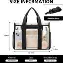 BAGAIL Stadium Approved Clear Tote Bag with Inner Pocket, Transparent Travel Bag for Sports Event, Concert, Work