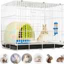 Small Animal Cage Indoor, Hamster Cage with Water Bottle & Food Bowl & Washable Small Nest, Guinea Pig Cage for Ferret, Chinchilla, Bunny, Kitten, Hedgehog, Squirrel, Rat, Rabbit