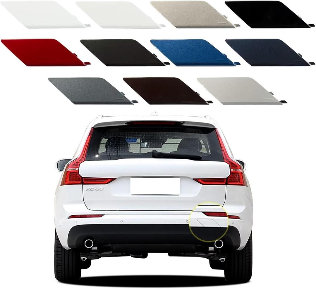 Car Rear Bumper Tow Hook Cover Compatible with Volvo XC60 2018 2019 2020 2021 Trailer Cover Cap 31449210 398490342 Small Lid Towing Eye Cap Gray Right Passenger Side