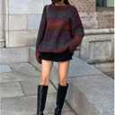 SOLY HUX Women's Vintage Long Sleeve Sweater Crew Neck Knitted Pullover Sweaters Oversized Tops Winter Festivals Clothes (L)