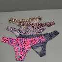 Thong Women's Basic Elasticity Comfortable Sexy Leopard Seamless Invisible Panties, Medium 