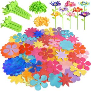 2 x Einailvk DIY Flower Bouquets Toys Accessories, DIY Arts & Crafts Flowers Toy Accessories, Toys for Girls 4-8 Year Old, Ideal Birthday Christmas Gift for Girls 3 4 5 6 7 8 yr Old, 174PCS (Multi)