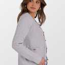 Caracilia Women's 2025 Fall Cardigan Sweaters Knitted Dressy Casual Jackets Trendy Outfits Light Grey S