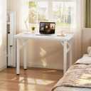 Need Small Folding Computer Desk, 35.8 Inch Writing Table, White