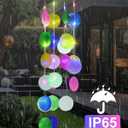 3 x Solar Wind Chimes Outside,Shells Wind Chimes Lights Gifts for Mom Grandma Women Wife Girls, Solar Hanging Lights for Holiday Garden Yard WindowPink (multicolor)