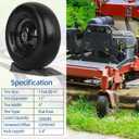 11x4.00-5 Flat Free Lawn Mower Tire and Wheel, Comes with Saver Ramp, 3/4" or 5/8" Bearing, 3.4"-4"-4.5"-5" Centered Hub, Smooth Tread Tire for Zero Turn Mowers, 2 Pcs