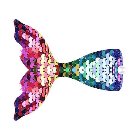 Mermaid-tail Hair Clips with Sequins Shiny Pearl Design Cute Colored Hairpin Styling Accessories for Women Girls