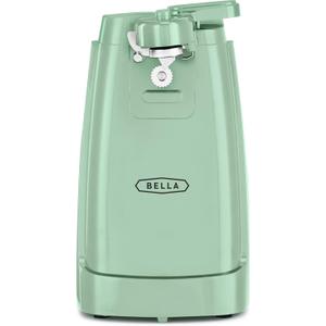 Bella Electric Can Opener and Knife Sharpener, Removable Cutting Lever, Cord Storage, Stainless Steel Blade, Sage