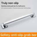 Joyrain ADA Square Grab Bar 16/24/32 Inch - 500lb Capacity Safety Rail for Elderly, Non-Slip Bathroom Handle (Chrome, 16 inch)