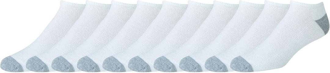 Amazon Essentials Men's Performance Cotton Cushioned Athletic Running No-Show Sports Socks, Moisture Wicking, 10 Pairs, Size: 13-15