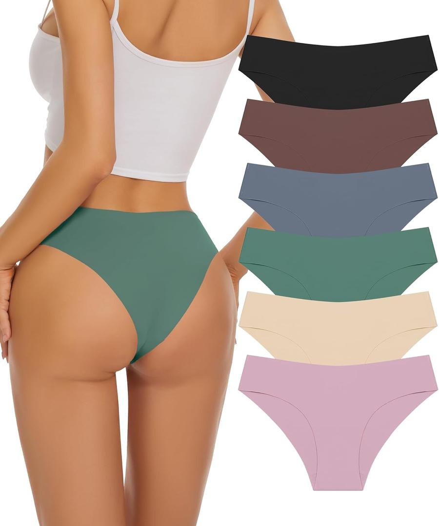 Women Bikini Panties No Show Seamless Underwear Comfortable Briefs Undies for Women Breathable Ladies Hipster Panties (Size M, Multicolor-01)