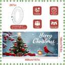 Christmas Garage Door Banner 6x13FT, Cardinal Bird & Ornament Christmas Tree Scene, Large Outdoor Garage Door Cover for Holiday Yard Decorations, Winter Snow Xmas Party Backdrop