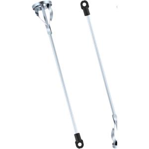 Lasnten 2 Pcs Paint Mixer for Drill, 1 to 5 Gallon Bucket, Paint Stirrer, Easy to Clean, 16.9" Mixing Paddles and 2.36" Mixing Impeller for Mix Mortar Mud Grout Resin and Epoxy(Silver,Style 2)