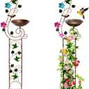 YYWMWM Metal Bird Bath with Trellis for Outside, 57” Height Birdbaths & Supports, Small Garden Decorative Trellises for Climbing Flowers Outdoor (Hummingbird)