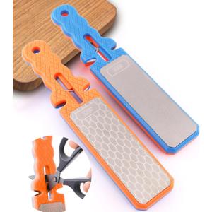 5-in-1 Diamond Knife Sharpener for Home Kitchen - Sharpening Tools for Scissors, Chef Knives, Fruit Knives with Dual-sided Grits