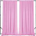 Sugargirl 10x10FT Pink Backdrop Curtains Polyester Photo Backdrop Drapes Curtains 2 Panels with Rod Pockets for Party Birthday Wedding Photography Home Decoration