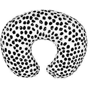 Nursing Pillow and Positioner, Breastfeeding, Bottle Feeding, Baby Sitting Support with Removable Ultra Soft Minky Cover, Tummy Time Support for Baby Boys and Girls (Black)